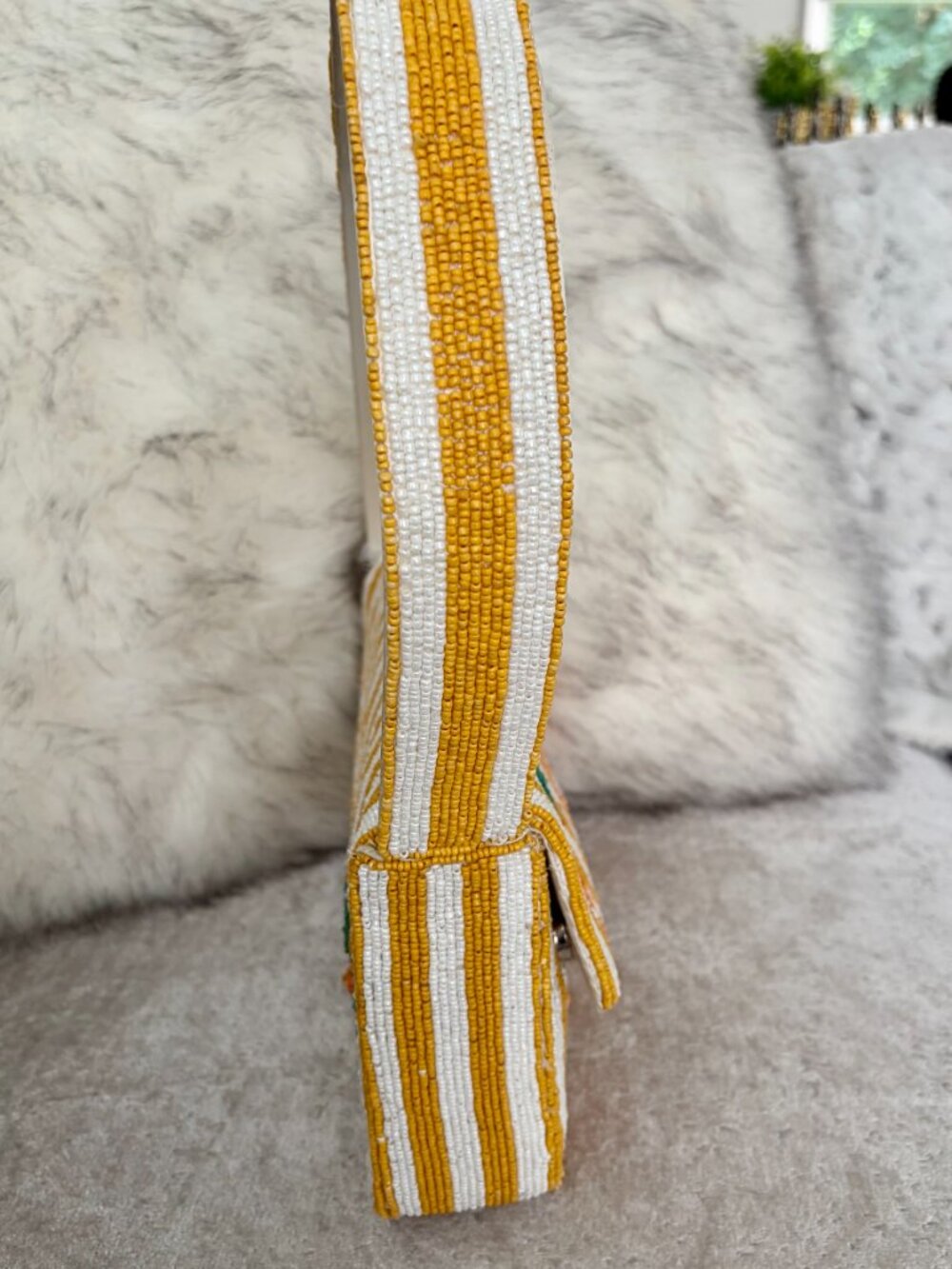 Viral Beaded Carrot Bag Handcrafted in India - Picture 3 of 5